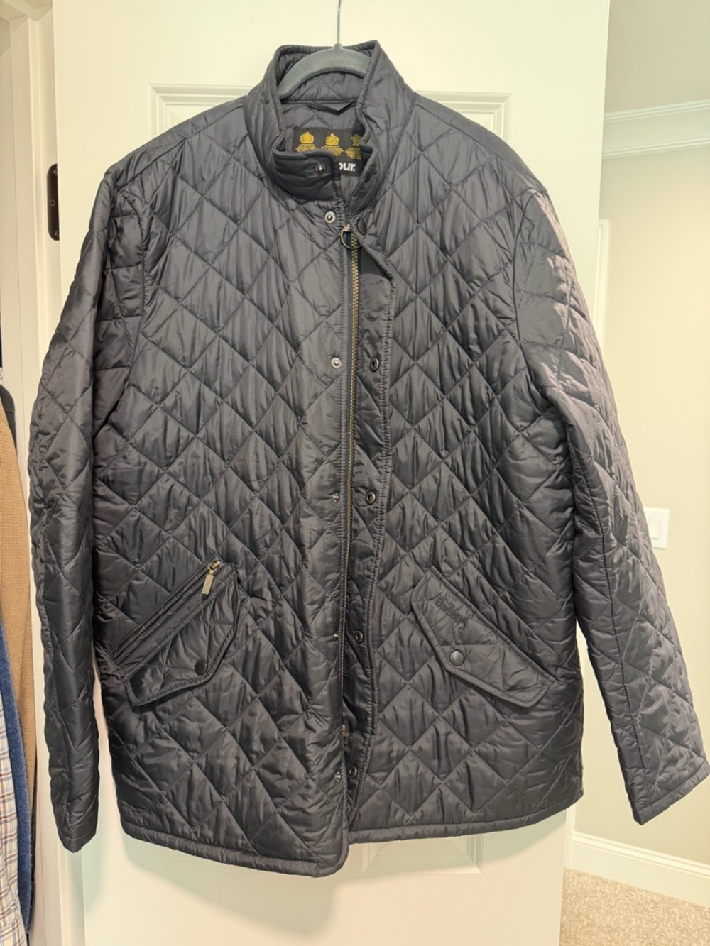 Men's Barbour Quilted Jacket in Navy- Lightweight Casual Coat XL